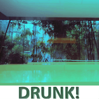 a photo of a room with the word drunk on it